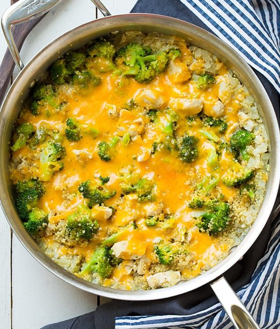 Cheesy Chicken Broccoli Quinoa Bowl