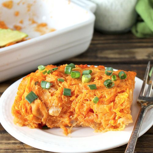 Buffalo Chicken Spaghetti Squash Casserole