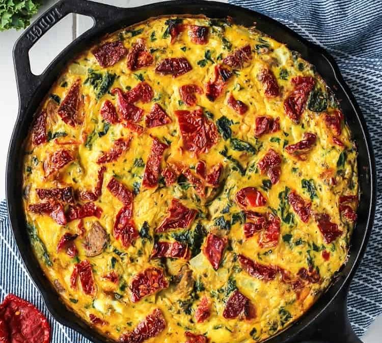 Spaghetti Squash Turkey Sausage Breakfast Casserole