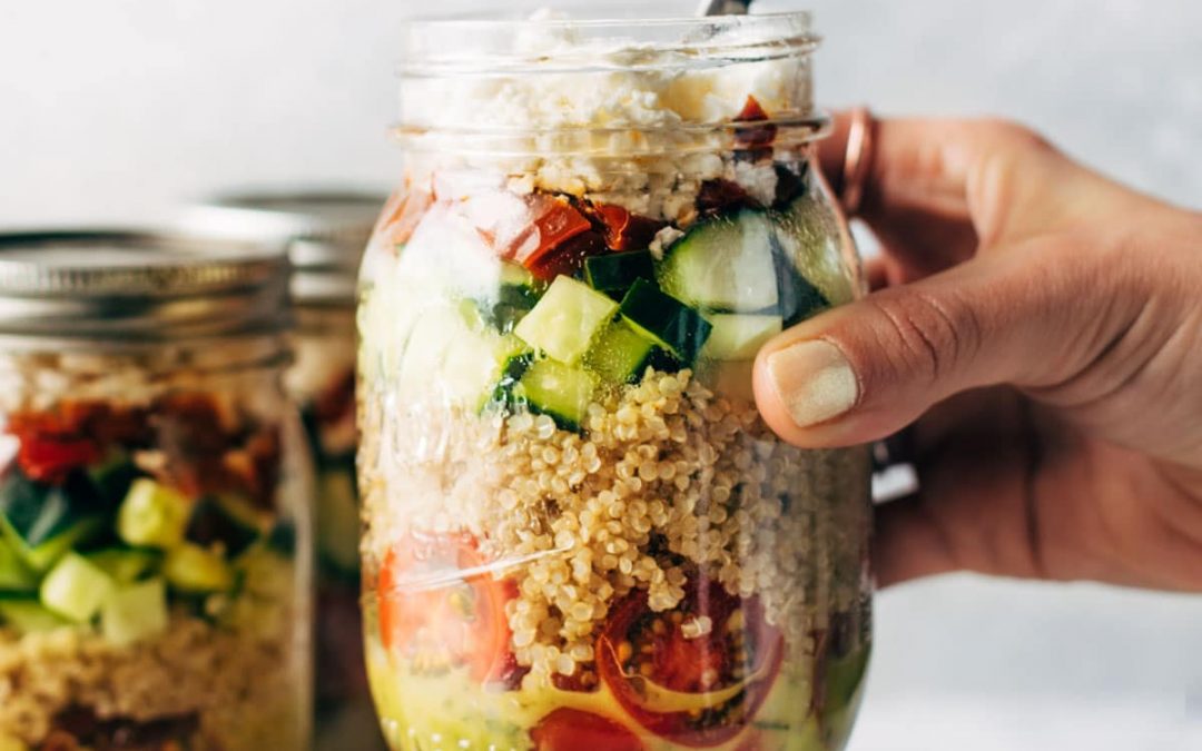 Quinoa Chicken Salad in a Mason Jar