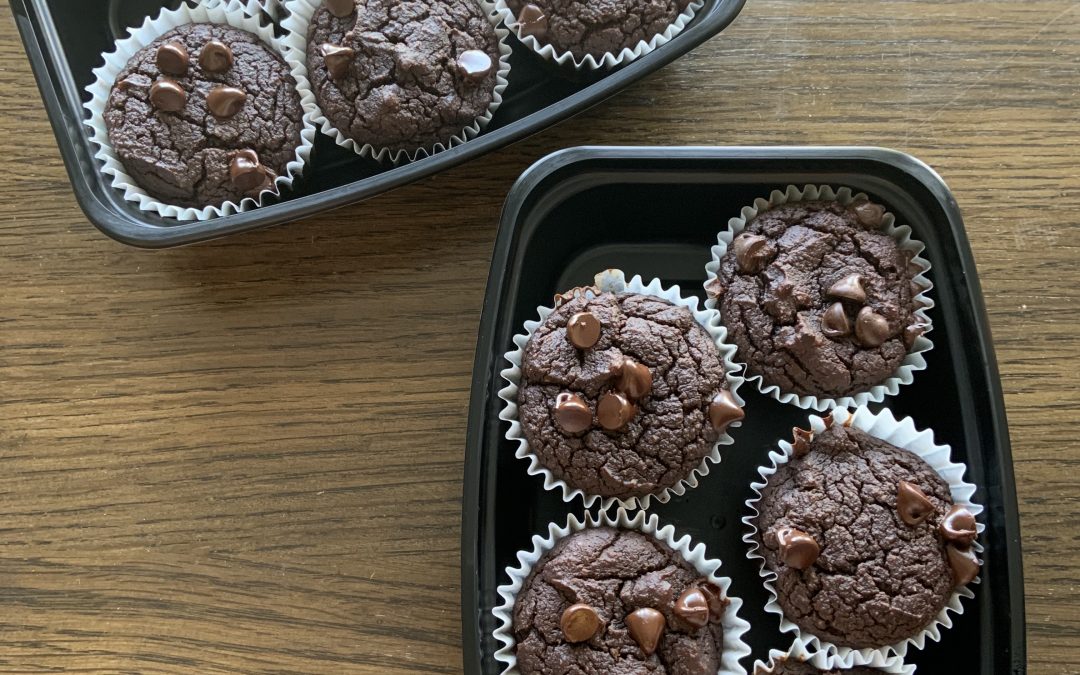 Double Chocolate Protein Muffins