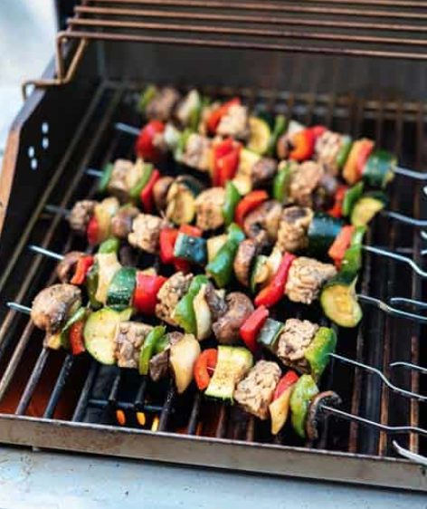 Marinated Tempeh Veggie Skewers