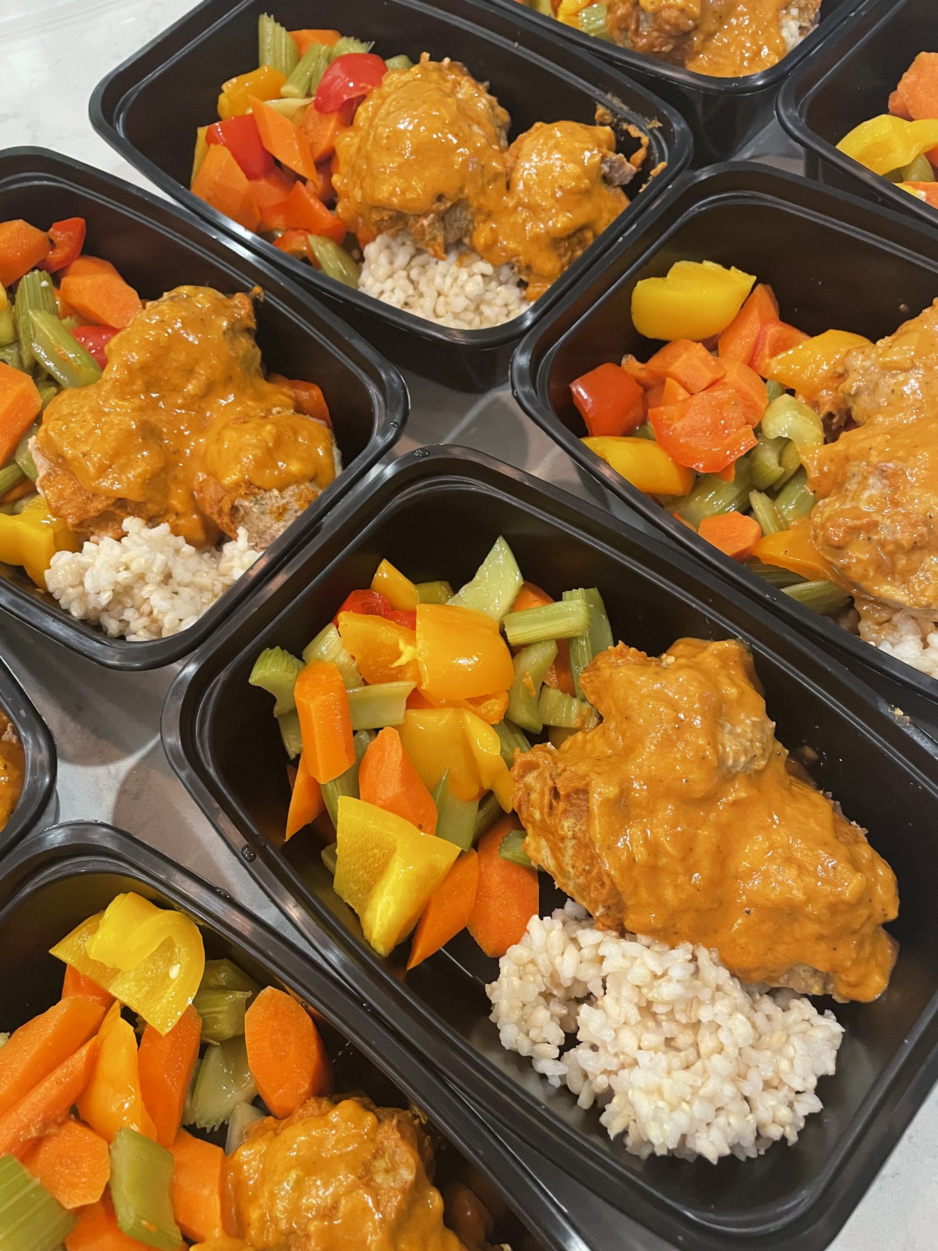 Healthy Turkey Meatballs w Curry Veggies
