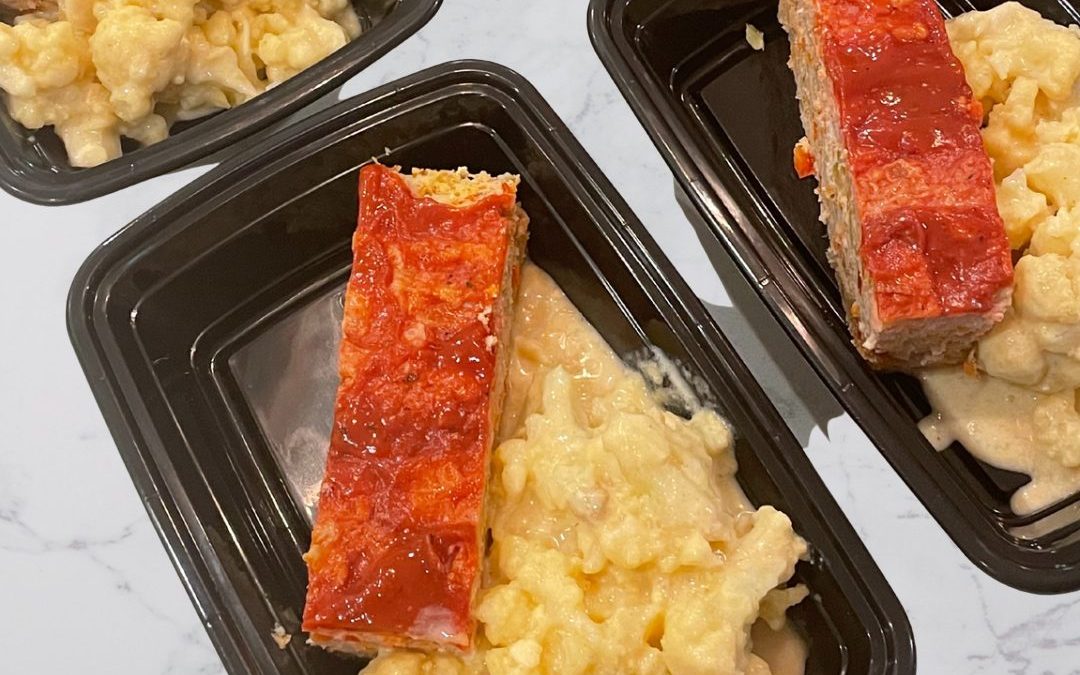 Turkey & Vegetable Meatloaf w Cauliflower Mac & Cheese